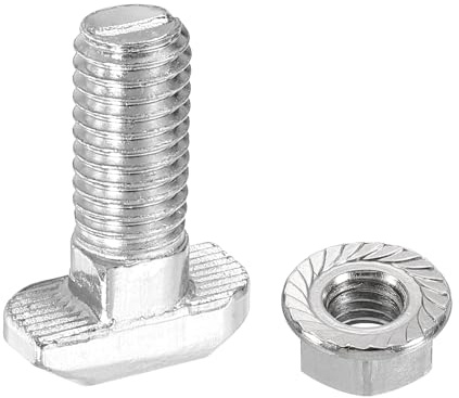 QUARKZMAN 20Stk T-Nut Drop-In-Schraube M8 X 20mm T-Schrauben Aus Kohlenstoffstahl T-Form Bolzen Gleitschraube Hammerkopf T-Bolzen Für Standard 4040 Serie Aluminiumprofil
