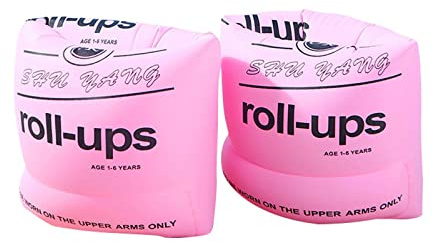 OEUVREBY Aufblasbare Schwimmflügel aus PVC, für Erwachsene, Kinder, 24 x 19 cm, Rosa