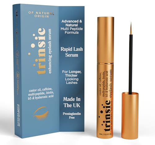 TRINSIC Lash Serum | Advanced Eyelash Growth Serum with Peptides, Castor Oil, Biotin & Hyaluronic Acid – Prostaglandin Free Lash Conditioner for Longer, Thicker, Healthier Looking Lashes – 3ml