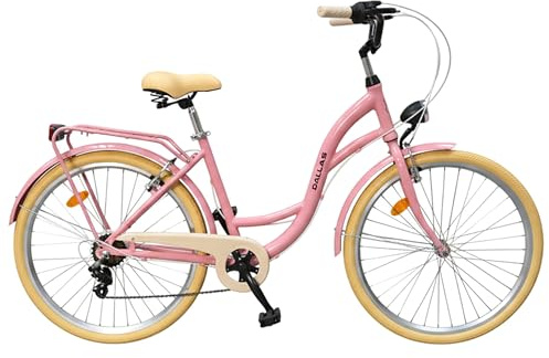 Fahrrad 26 Zoll - Bequemes Cityrad für Damen und Herren - mit 7-Gang Shimano Schaltung - Komfortabler Tiefeinsteiger für Stadt und Pendler - Dallas City