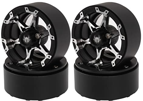 RiToEasysports RC Beadlock Wheel Rims, Aluminum Alloy 2.2 Inch for 1/10 RC Crawler Car, with Upgraded Design for Axial SCX10 HSP HPI