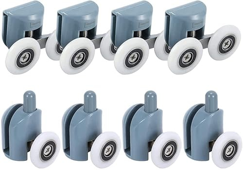 YUANQIAN – Rollen für Duschkabinen, 25 mm, aus Kunststoff, für Glastüren von 4–6 mm, 8er-Pack