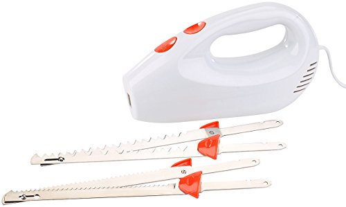 Rosenstein & Söhne Elektrisches Messer: Elektromesser mit 2 Edelstahl-Doppelklingen & Sicherheitssystem, 180 W (Elektrisches Küchenmesser, Elektromesser Gastronomie, Döner)