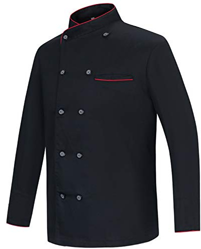 MISEMIYA - Uniforme Chef Giacche Signore Maniche Lunghe - Ref.842B - Large, Nero