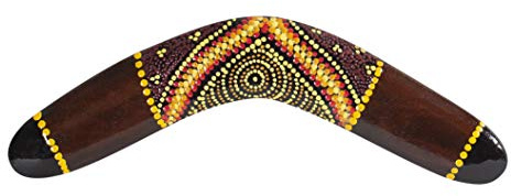 Australian Treasures - Boomerang: Boomerang in Legno Lavorato a Mano da 30 cm