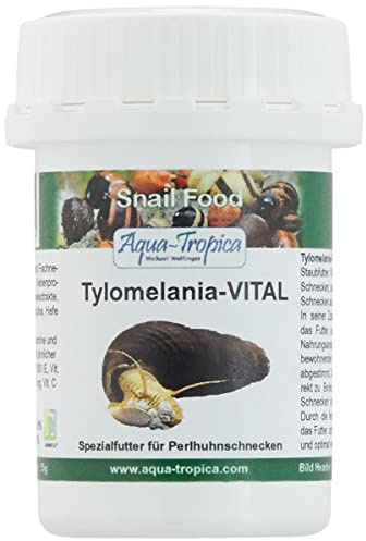 Aqua-Tropica Tylomelania-VITAL – Spezialfutter für Sulawesi Schnecken | Feines Staubfutter für Tylomelania, Perlhuhnschnecken & filtrierende Schnecken Arten | Naturnahe Ernährung | 35 g