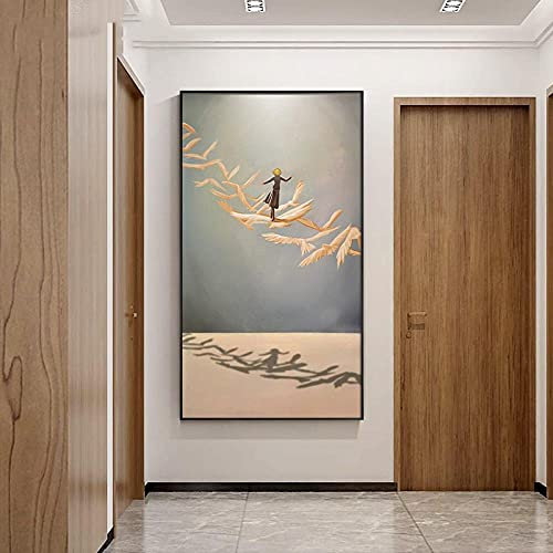 Bilder Poster Kunstdrucke Gemälde Chinesischen Stil Gold Boot Leinwand Poster Naturlandschaft Abstrakte Malerei Druck Wandkunst Bilder Für Wohnzimmer Dekor Für Raumästhetik 60X105Cm