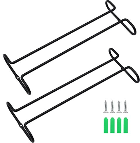 FANGZ 2 Stück Weinglas Schiene Stemware Gläserhalter, Hängender Weinglashalter, Weinglas Rack,Eisen Stielgläser Halter Unter Schrank,für Bar Küche Weinschrank Weinglas Aufbewahrungssammlung Schwarz
