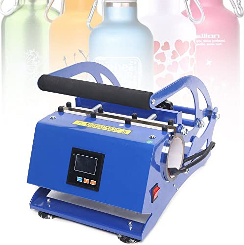 kangten Tassenpresse, 6 in 1 Becher Hitzepresse Maschine Horizontaler Transferpresse Presse Tassen Bedrucken Heißtransfer Becherdruckmaschine 0-500 Grad Fahrenheit