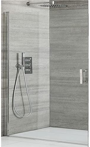 MILANO Chrome Single Hinged Frameless Shower Door 700mm