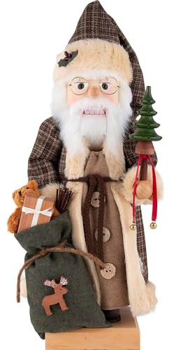 Christian Ulbricht Nussknacker Weihnachtsmann braun kariert - 49 cm