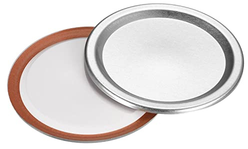 sourcing map Canning Lids, 24pcs - Tinplate Split-Type Mason Jar Lid, Wide Mouth Leak Proof Fits Storage Cover (Silver)
