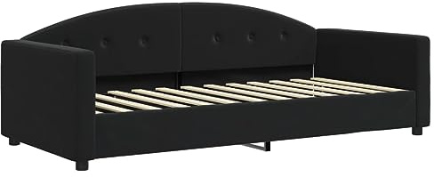 vidaXL Tagesbett Schwarz 90x200 cm Samt