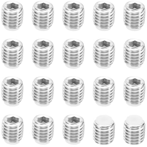 PATIKIL M10x10mm Nylon Spitze Grubenschraube 20 Pack Metrische Sechskant Buchse Kopf Kugelkopf Rutschfest Set Schrauben Innere Sechskant Antrieb Hardware 304 Edelstahl