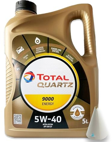 5 L Total Quartz 9000 Energy 5W-40 I passend für | VW 502.00/505.00 | MB 229.5 | Porsche A40 | 5 Liter | Motoröl | Motorenöl | mit Trichter | weitere Empfehlungen siehe Artikelbeschreibung