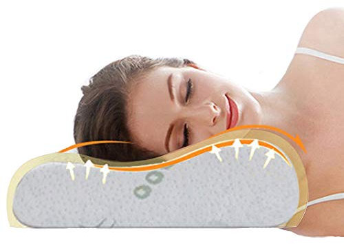 Ecosafeter 2025 Nueva actualización de alta densidad almohada de espuma viscoelástica - Almohada ortopédica ergonómica para dormir para el dolor de cuello y hombros con funda de almohada de bambú