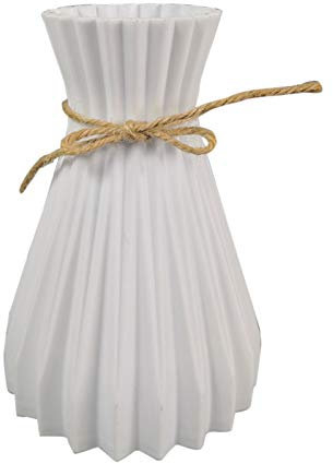 Generic Maceta plateada pequeña jarrón de plástico decoración del hogar jarrón retro arreglo floral decoración del hogar soporte de flores negro (blanco, talla única)