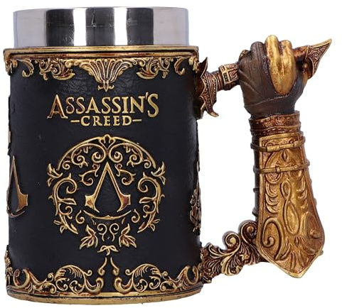 Nemesis Now Assassin's Creed Through the Ages Tankard 15.5cm, Resin, Black/Gold, Official Assassin's Creed Merchandise, Assassin’s Creed Beer Mug, Cast in the Finest Resin, Expertly Hand-Painted