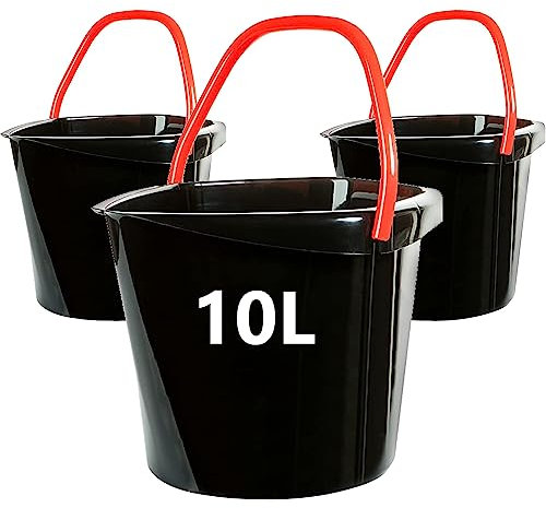 Sustania Eimer Putzeimer Haushaltseimer ECO, 3 Stück, aus 100% Recycling-Kunststoff, super stabil, 10 Liter, hergestellt in der EU