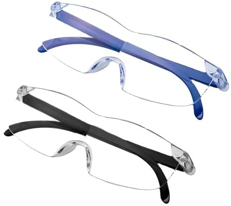 KSOIQPU 2 Stück 300% Vergrößerungsbrille,Lese Lupenbrille,Lupenbrille Mit Licht,Tragbare Leselupe,Für Naharbeit Anti-Blaulicht,Lupenbrille Für Brillenträger