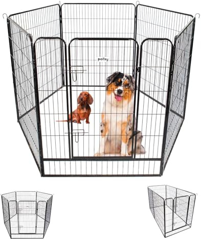 PAITSY Laufstall für Hunde, Welpen und Kaninchen, Gardeo100x120x6, 6 Paneele 100x120 cm, 2 m², modular, innen und außen, faltbar, 5 Jahre Garantie