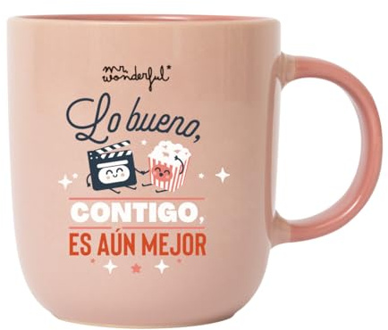 Mr. Wonderful - Taza - Lo bueno, contigo, es aún mejor - Taza de Café Personalizada - Taza de Cerámica con Mensaje de Amor