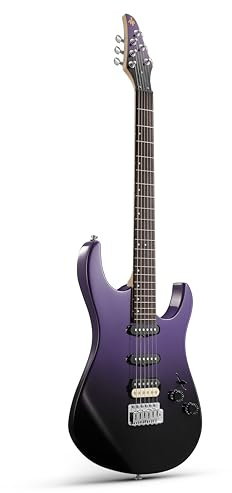 Donner DMT-66 39 Inch Guitarra Eléctrica de Tamaño Completo para Principiantes, Kit de Guitarra Eléctrica con Funda Nero Violaceo