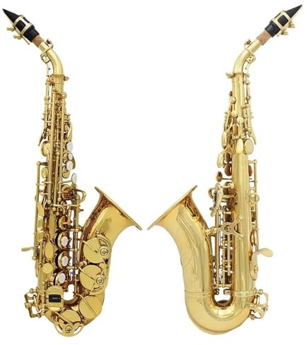 Professionelle Saxophon Sopransaxophon Bb-Ton Messing Sax Graviertes Blumensaxofon Mit Kofferblättern Blasinstrumententeilen Und Zubehör