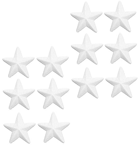 Sewroro 12pezzi Stelle per Albero di Natale Fai da Te Decorazioni Stella Non Finite per Ragazza e Adulti Completare Vernice Mano Accessori Creativi per Albero di Natale