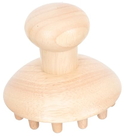 WRITWAA Pettine Massaggiante in Legno di Faggio per Massaggia Cuoio Capelluto, Superficie Liscia e Impugnatura Comoda, Uso Casa e Outdoor