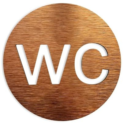 QWWQYDY Segnali per Toilette Cartelli for Servizi igienici di Tutti i sessi - Cartelli for Porte dei bagni - Targhe for bagni WC Pannello Composito in Alluminio Oro Argento(WC,10x10cm)