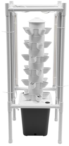 Repomanda Torre hidropónica vertical con depósito de agua de 10L,Kit de cultivo hidropónico,para hierbas, frutas y verduras