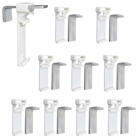 BMYUK Klemmhalter Für Klemmfix Rollo Set Duo Doppelrollo und Plissee Klemmträgerohne Bohren zum Klemmen und Kleben Befestigung am PVC-Fensterdie Aufhängung Befestigung (10 Stück)