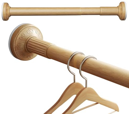Gardinenstange Ohne Bohren 35-170 cm Versenkbare Duschvorhangstange Ausziehbare Teleskopstange zum Klemmen Edelstahl Spannstange für Kleiderschrank(25-39in/65-100cm)