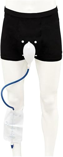 Collecteur D’Urine Masculin, Sac en Silicone D’Urine pour Homme Taille élastique Réutilisable, Dispositif De Cathéter Externe Portable pour Hommes avec Deux Sacs D’Urine Réuti, M
