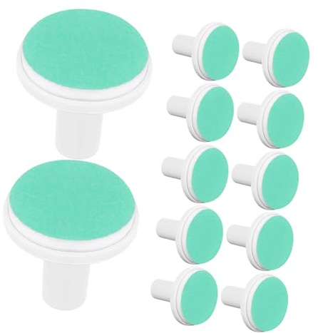 DIYEAH Têtes de Polissage Portable pour Ongles Bébé Vertes 12 Pièces Accessoires pour Ongles en Plastique et Papier de Verre pour Soin Confortable de Bébé