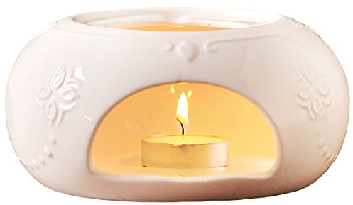 Jusalpha Elegant Embossed White Porcelain Teapot Warmer 01 … (1)