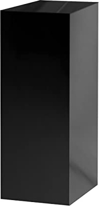Marketing Holders Tall Display Cube 12 W x 12 D x 40 H No Lid Glossy Black Acrylic Pedestal Art Sculpture Flowers Pillar Column Prop Post Stand Display Box