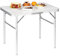 WOLTU Campingtisch faltbar Klapptisch Alu, Gartentisch Falttisch Klappbar Höhenverstellung für Balkon Terrasse Picknick, Beistelltisch Balkontisch Reisetisch, 75,5x55x25,5/59cm, Weiß