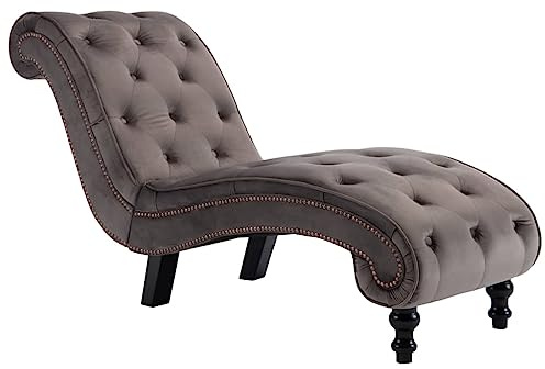 vidaXL Chaiselongue Grau Samt
