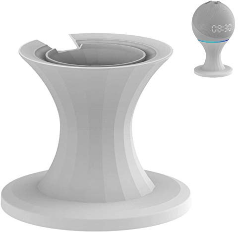 SoulQool Table Holder for Echo Dot 4rd Generation,Trophy Stand Bracket Mount for Smart Home Speaker,Ideal Sound Visibility & Appearance, Clever Dot Accessories (White)