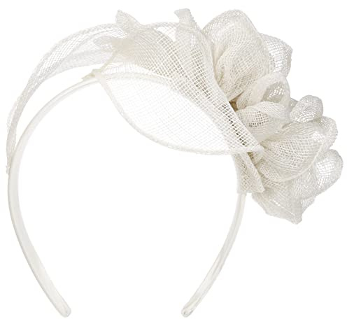 Seeberger Kaljeta Sinamay Fascinator Kopfschmuck Anlasshut Brauthut Damen - Frühling-Sommer Sommer - One Size weiß