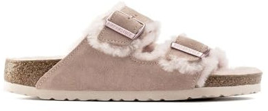 Birkenstock Arizona Shearling Suede Leather Narrow Women | Light Rose (1020389) (6, Light Rose)