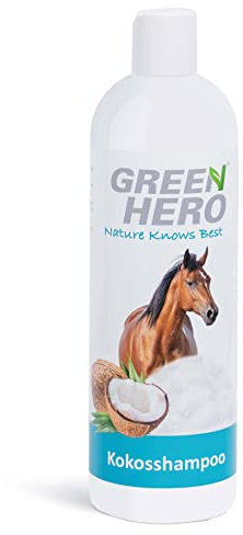 Green Hero Kokosshampoo für Pferde pflegt intensiv Fell, Schweif & Mähne - 500ml Pferdeshampoo mit natürlichem Kokosöl - Shampoo für alle Felltypen - ohne Silikone, Parabene & Mikroplastik