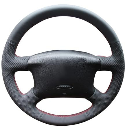 MEWANT Passgenauer Lenkradbezug zum Nähen für Golf 4 B5 Variant | Golf 4 / B5 / Variant / Sharan / Bora T4 T5 Custom Version Hand Nähen Atmungsaktiv Für Beheizte Lenkräder Langlebig