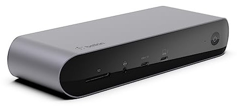 Belkin Dock Thunderbolt 4 Pro, supporto di 1 monitor 8K a 60 Hz, 2 monitor 4K, 2 porte Thunderbolt 4, 2 porte HDMI, USB-C PD da 90 W, ingresso/uscita audio, compatibile con MacBook Pro, XPS e altri
