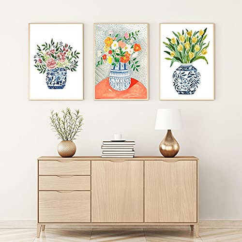 Poster und Drucke Zitronenbaum Aquarell Blumen Wandkunst Chinesischen Stil Retro Pflanze Blume Leinwand Gemälde Bild Wohnkultur 40x60cmx3pcs Rahmenlos