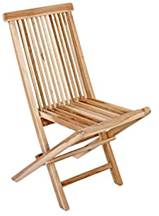 SAM Balkonstuhl Menorca, Teakholz massiv, zusammenklappbarer Gartenstuhl | Klappstuhl für Balkon, Garten & Terrasse