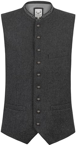 Stockerpoint Herren Trachtenweste Devito | Größen 44-60 | Traditionelle & hochwertige Weste mit verstellbarem Riegel I Perfekt für Trachten & Festlichkeiten