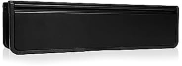 Xfort MailPlate Boîte aux lettres de luxe de 30,5 cm Noir mat Résistant aux courants d'air Boîte aux lettres avec manchon télescopique pour portes intermédiaires en bois, composite et UPVC avec